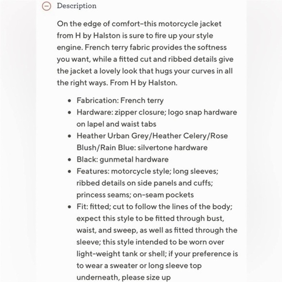 H by Halston Black French Terry Moto Zipped  Jacket - Picture 2 of 9